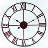 Wanduhren 40/47/60 cm, antik, groß, mit römischen Ziffern, Retro-Eisenkunst, hohle Uhr, rund, Heimdekoration, Schwarz, Gold, Rot