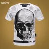 Plein urso camiseta masculina designer tshirts Round Round Rhinestone Skull Men camisetas clássicas de alta qualidade de hip hop tshirt casual top tees pb 11416