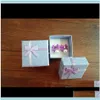 Bo￮tes Emballage Affichage Jewelrywholesale 50 PCS / Lot Square Anneau Collier Bo￮te de boucles Bo￮te Cadeau Pr￩sent Habillement W334 AYEPD PVVX
