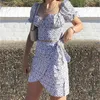 Leopard Print Kvinnor Sommar Boho Klänning Set Passar Vintage Top Kjol Två Pieces Matchande Sats Vit Svart Mini Dress 210415