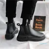 Martin Boots Homem Men Shoes Trendy Shoes British Mid-Cut Botas de ferramentas de sola grossa Chelsea Botas Short 39-44