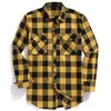 2022 Men Casual Plaid Flannel Shirt Long-Sleeved Chest Two Pocket Design Fashion Printed-Button (USA SIZE S M L XL 2XL) 220222