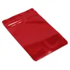 2021 100 pcs vermelho levantar-se lustroso folha de alumínio zip self selagem saco de embalagem de feijão à prova d 'água cereais pacote pacote
