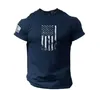 Men's T-Shirts Printed T-shirt American Flag Round Neck Short-sleeved Men