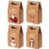 Vintage Kraft Kağıt Noel Apple Kutusu Ambalaj Parti Hediye Çantası Taşınabilir Şeker Kutuları JJD10930