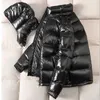 Männer Warme Daunenjacken Einfarbig Schwarz Winter Schnee Daunenjacken Mit Kapuze Reißverschluss Metall Glänzende Windjacke Parka Mantel M-3XL 211124