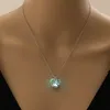 Mom Luminous Glow In The Dark Heart Pendant Necklace Blue Green Fluorescence Locket Necklaces Cage for Women Girls Fashion Jewelry Will and Sandy