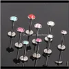 Labret, Jewelry Drop Delivery 2021 Style Flat Plane Interannually Lip Piercing Labret Bar 10 Color 6/8 / 10Mm Long Tragus Helix Earring Stud Bod