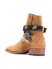 Western Chains Boots Harness Shoes Cow Suede High Top Wyatt Chelse Boots Men Martin Army Booties Size Euro 467875158