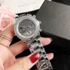 3ダイヤルスタイル金属製スチールバンドクォーツ腕時計ブランドウォッチ女性レディーガールダイヤモンドクリスタルウィメンズ腕時計
