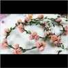 Tiaras sieraden drop levering 2021 stijl Koreaanse bruids kopstuk kroon pieter bloesem Garland bruid bloemen mode meisje haaraccessoires wqdka