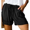 短いカジュアルな女性の堅いショートパンツの汗緩いプラスサイズの原宿タイ色の高さのハリエストワイドレッグ210515