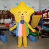 Halloween bonito estrela amarela mascote traje de alta qualidade desenhos animados pelúcia anime tema caráter adulto tamanho Natal carnaval festa de aniversário fancy outfit