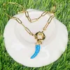 Pendant Necklaces Chili CZ Micro Insert Rainbow Enamel With Brass Cuba's Chain Necklace DIY Custom Trendy Jewelry Wholesale