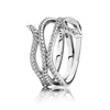 2021 Anel de moda 925 Anéis empilháveis ​​de prata Princesa Princesa Wishbone Coração Mulheres Anéis Dedo