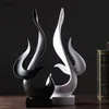 Flame Sculpture Home Living Room Handicraft Decoration Porch Office Soft Resin 210414