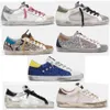 Golden Super Star Sneakers Metallic Casual Shoes Classic Do-old Dirty Shoe Snake Skin Heel Suede Cream Sole Women Man White Leather Plaid Flat Glitter Size35-46