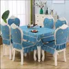 Europeisk stil matsal stol kudde täcke bordsduk ljus lyx uppsättning bord hem spandex 211103