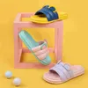 2022 Spring and Summer New Ladies Slippers Bear Ears Macarons Cute Couples Home PVC Breathable Non-slip Men's Sandals Y220307
