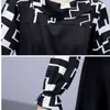 L-5XL Herfst Zwart Tweedelige Sets Outfits Dames Plus Size Flare Sleeve Tops en Broek Past Korean Elegant 210513