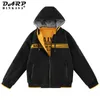 Män Höst Hip Hop StreetWear Reversible Varsity Jacket Coat Män Brand Casual Winter Outwear Windproof Hat Zipper Jacket Män 211013