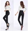 Moda Donna Denim Pantaloni Elastico Vita alta Skinny Stretch Jean Donna Primavera / Autunno Jeans Piedi Pantalones Mujer Plus Size 210616