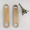 Primary color Wooden Beer Opener Portable stainless steel bottle openers Kitchen Tools 17*4cm Bar supplies 100pcs T2I52098