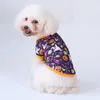 Vêtements pour chiens doux Chemise de Noël pour petits chiens et chats Vêtements imprimés pour animaux de compagnie Halloween T-shirt pour animaux de compagnie Chemises respirantes pour chiots Fêtes de la Toussaint A85