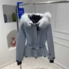 Haute qualité femmes doudounes 3 couleurs grand col de fourrure noir manteaux de ski femme hiver vêtements de mode 211011