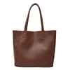 Hohe Qualität Leder Totes Taschen Für Frauen Minimalistischen Einzelnen Schulter Große Kapazität Shopper Tasche Einfarbig Handtasche Kreuz Body292J