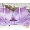 Set di reggiseni con ricami in pizzo di raso per biancheria intima sexy da donna Lady Cute con mutandine Taglie stile 42