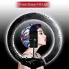 Lighting 18" 60W LED Ring Light Anillo De Luz Led Annular Lamp With 2.1M Stand Tripod Podcast Equipment For 3 Phones Live Youtube Video