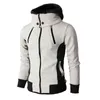 Zipper Mężczyźni Kurtki Jesień Zima Casual Fleece Płaszcze Bomber Kurtka Szalika Kołnierz Moda Z Kapturem Mężczyzna Znosić Slim Fit Hoody 211126