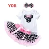 Été bébé filles 2 pièces ensembles dessin animé souris lettre T-shirt + Tutu jupe tenues enfants combinaison E917 210610