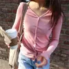 pink South Korea T shirt Women Spring Solid sexy Slim Fit skinny Tee Long Sleeve T Tops female girls t 210423