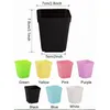 Mini Square Flower Pots 7 Colors Plastic Chassis Flowerpot Garden Decoration Succulent Plant Bonsai Home Office Desktop Flowerpots BH2352 ZX