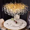 Nordic Luxury Crystal Led Chandelier Loft Villa Stor Luster Tak Ljoner för vardagsrum Hotell Hem Lampa Inomhusbelysning