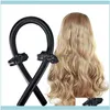 Hårverktyg Irons Care Styling Products90 Set 17 Color Heatless Curling Rod Headband Lazy Curler Silk Curlings Iron Ribbon Curlers Make Ha