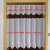 Style Pastoral Demi Rideaux Transparent Tulle Valance Mode Rose Brodé Fleurs Court Rideau pour Porte D'armoires De Cuisine 210712