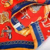 [BYSIFA] New Red 100% Pure SIlk Small Square Scarves Ladies Fashion Hairband Horse Design Neck Scarf Bag Handle Ribbons 52*52cm Q0828