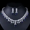 Ohrringe Halskette Zlxgirl Schmuck Frauen Kubikzircon Hochzeit Sets Rhodium Silber Überzogene Farbe Braut Und Ohrring Bijoux Set