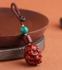 Chaveiro mão-tecido criativo anéis de pau-rosa Botão de paz pingente de pingente