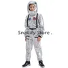 Snailify Silver Spaceman Jumpsuit Boys Astronaut Kostym för barn Halloween Cosplay Barn Pilot Carnival Party Fancy Dress Q0910