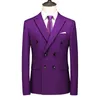 10 färgbutik ren färg brudgum bröllopsklänning dubbelbröst formell blazer scen prestanda mens slim kostymjacka x0909