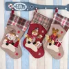 3 styles grand bas de Noël moelleux décor ornement décorations de fête bas de Noël chaussettes de bonbons sacs cadeaux de Noël sac WLL954