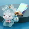 Keychains Creative Christmas Gift Luminous Elk Pingente Glow Fosted Sika Deer Keychain Keyring Handbag Charms Fred22