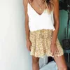 Falda con estampado floral para mujer Moda Boho Mini Falda corta de playa con volantes de cintura alta Ropa de calle Tallas grandes faldas mujer moda 210518