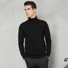 Hommes pulls pull De Hombre automne hiver chaud col roulé couleur unie décontracté tricot pulls 2021 Ropa