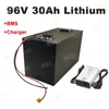 Steel case 96V 30Ah lithium li ion battery pack with BMS for EV/Backup power supply/energy sotrage/Robot+109.2V 5A charger