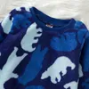 Ny vinter baby pojke förtjockta pyjamas set flannel fleece toddler barn varm catoon sleepwear barn hemdräkt g1023